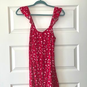 Red floral dress